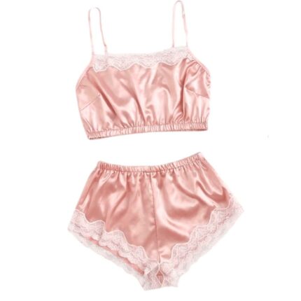 Satin Lace Lingerie Set