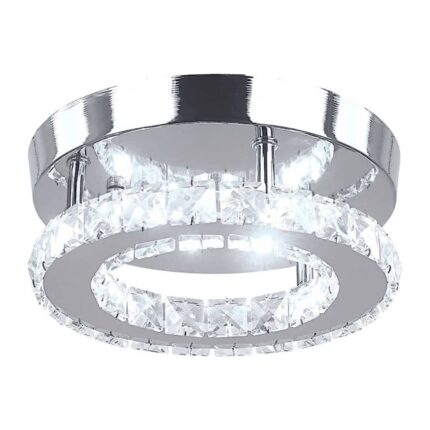 Mini Nordic Modern Crystal LED Lighting Ceiling Mirror Ring Chandelier Light