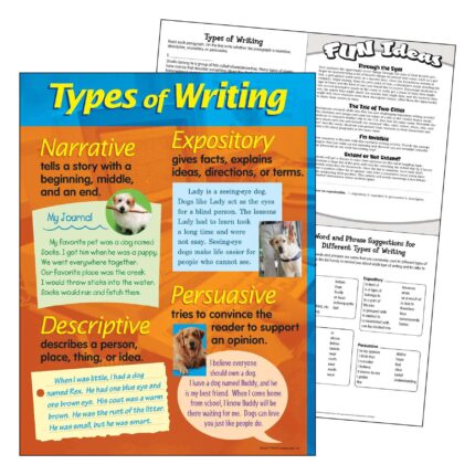 Types of Writing Learning Chart 17"x22"