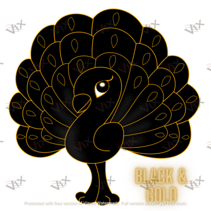 Peacock Black & Gold Kids Graphic