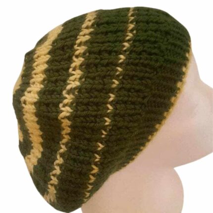 Knitted Tam, Knit Hat, Slouchy Hat, Two-Toned Hat